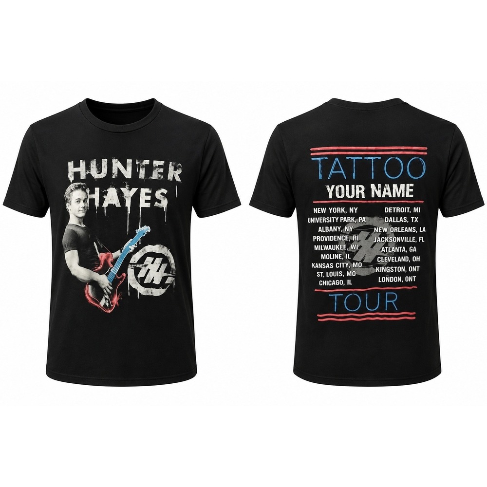 Hunter Hayes Tattoo Your Name Tour T Shirt S Black Country Concert RockMe Unisex